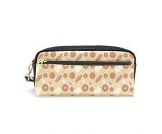 Stationery Bag,Land Brot Weizen Honig Topf Essen Pu Leder Make-Up-Tasche, Geeignete Bleistiftbeutel Hüllen Für Den Einkauf Geschäftsreisen