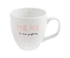 Odernichtoderdoch Jumbo-Tasse Mama, du bist großartig - Kaffeetasse aus Porzellan mit Punkt-Motiv - Volumen 0,4 l, Höhe 9,5 cm, weiß