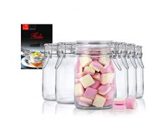 Bormioli 6er Set Einmachglas Bügelverschluss Original Fido 1,0L incl Rezeptheft