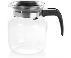 Wenco Glaskanne/Teekanne mit Deckel, Füllvolumen: 1,25 l, Glas/Kunststoff, Transparent/Schwarz, Matura, 531078