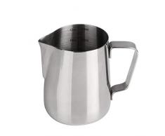 Dianoo Milchaufschäumkrug Edelstahl Dampfkrug Latte Art Aufschäumbecher für Espresso Cappuccino Kaffee mit Thermometer 350 ml silber