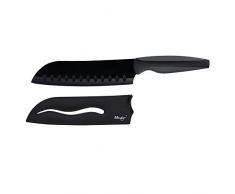 Mr.do® Küchenmesser Gemüsemesser Obstmesser Kochmesser Messer mit Schutzhülle, Spezialklingenstahl antihaftbeschichtet, Scharf, Gummigriff Schwarz und Grau