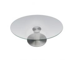 Weis 16031 Tortenplatte, Durchmesser 30 cm, drehbar, Edelstahl/Glas