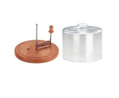 Set Käsehobel Käsehobler Luxus aus Buchenholz mit Glashaube für Tete de Moine Käse