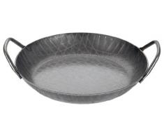 Servierpfanne Schmiedeeisen Ø 28 cm Grau 2 Griffe und hoher Rand