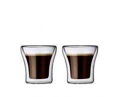 Bodum ASSAM 2-teiliges Kaffeeglas-Set (Doppelwandig, Mundgeblasen, Spülmaschinengeeignet, 0,1 liters) transparent
