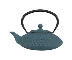 Tealøv TEEKANNE GUSSEISEN 1,25 LITER - Gusseisen Teekanne im japanischen Stil - Gusseiserne Teekanne mit Sieb aus Edelstahl - Hervorragende Wärmespeicherfähigkeit - Langlebig - Kambin - Blau