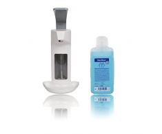 Wandspenderbasic line aus Kunststoff + 500ml Sterillium, Universalspender, Seifen- und Desinfektionsspender mit Abtropfschale der Firma Vitamed Matthias Quinger e.K. (1)