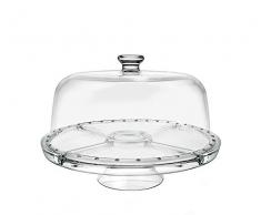 CreaTable SERVIER BUTLER aus Glas - 4 in 1 Multifunktionsartikel/Kuchenplatte/Bowle/Salatschüssel/Snackbar