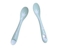 NUOBESTY 2 Stück Babys Ersten Futterlöffel Silikon Grapefruit Löffel Obstlöffel Gezackten Löffel Babyparty Geschenke Hellgrün