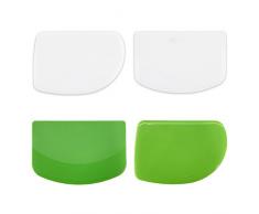 Schüsselschaber Teigschaber, flexibler Schneider für die Küche, Set von 4 Mehrzweck-Küchenutensilien – gebogene Kanten & flache Kanten, flexible Schaber für Küchenmaschine Schüssel