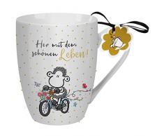 Sheepworld 59605 Lieblingstasse Her mit dem schönen Leben, Teetasse, Porzellan, 30 cl Tasse