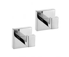 Kelelife 2 STK. Handtuchhaken Chrom, Badhaken aus Edelstahl für EIN Handtuch, Bademantel, Kleiderhaken