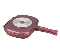 Ecomax Schäfer Doppelpfanne Aluguss Wendepfanne Induktion Drehpfanne Fischpfanne Grillpfanne Double Maxi Fly Pans - Durchmesser: 32 cm