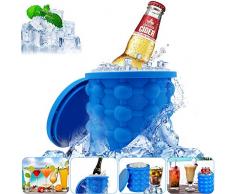 VZATT Ice Cube Maker, EiswüRfelform Mit Deckel, Platzsparende Eiseimer Mit Deckel, EiswüRfelbehäLter Silikon EisküBel, FüR Whiskey, Cocktail Und Jedes GeträNk BBQ, Bpa-Frei