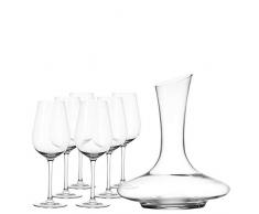 Leonardo Dekanter und Rotweingläser Tivoli, Dekantierer und Weingläser im modernen Design, Karaffe und Gläser im Set, 7-teilig, 032818