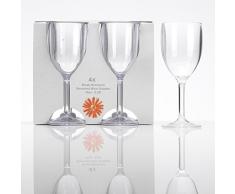 Acryl Weinglas 290 ml, 4 Stück klar Camping Gläser Zubehör Trink Glas Kunststoff Kelch Trinkkelch Goblet Rotwein Acrylglas Partyglas Wasserglas Bruchfest Trinkbecher Becher Whiskyglas Whiskey Gläser