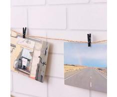 OUNONA Mini Holz Klammern Deko Wäscheklammern Foto Clips zum Basteln DIY Handwerks 100 Stück (Schwarz)