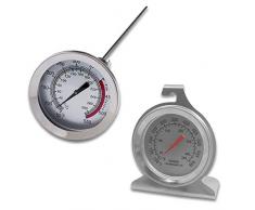 SourceTon Ofenthermometer und Bratenthermometer mit langem Stiel, Haken und Sockel, aus Edelstahl, 30,5 cm, 2 Stück