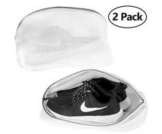 Vordas Welecoco Wäschenetz Schuhe,2 Stück Schuh-Wäschenetz für die Waschmaschine mit haltbarem Reißverschluss Wäschebeutel Waschmaschine Schutz Waschnetz(24cm x 42cm)