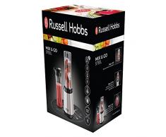 Russell Hobbs Standmixer Mix&Go Steel, inkl. 2 BPA-freie & spülmaschinenfeste Tritan Trinkflaschen + Deckel (600ml), 23.500 U/min, elektrischer Zerkleinerer, Mixer, kompakter Smoothie-Maker 23470-56