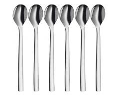 WMF Nuova Latte Macchiato Löffel Set, 6-teilig, 19 cm, Joghurtlöffel, Cromargan Edelstahl poliert, spülmaschinengeeignet
