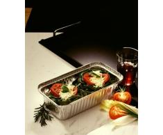 25 Schalen, Alu + Einlegdeckel, Pappe PE beschichtet eckig 1 l 21,4 cm x 11 cm x 5,4 cm