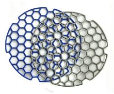 Haus&Garten 2 Stück Spülbeckeneinlage Weich blau/Silber, Rund Spülbecken Einlage Spülbeckenmatte