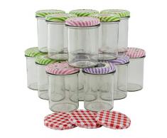 Einmachgläser 210 ml oder 400 ml mit Schraubdeckel + 3 Deckel Gratis - Einmachglas - Sturzgläser - Einkochgläser - Marmeladengläser (15 x 400 ml)
