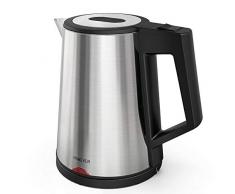 Wasserkocher Edelstahl Elektrischer Wasserkessel 1.7L, 1800W der Doppelwandige Edelstahlkessel Auto-off & Trockenlaufschutz, ideal für Kaffee, Tee, Haferflocken, Babynahrung von Homever, BPA-Frei