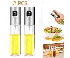 Nifogo Öl Sprüher Olivenöl Spray Pump Spritzgerät Zerstäuber für Kochen, Salat, BBQ, Pasta, Grill, Gewürz (100ML 2PCS)
