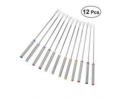 OUNONA 12 st¨¹cke 24 cm Edelstahl Fondue Gabeln K?se Fondue Gabeln mit Hitzebest?ndigem Griff f¨¹r Schokolade Brunnen K?se Fondue Braten Marshmallows