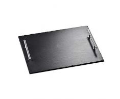 MALACASA, Serie Nature.Slate, Schieferplatte Käseplatte mit Griff 15,73 Zoll / 40 * 30 * 5 cm Servierplatte Buffetplatte