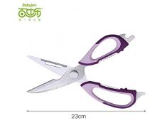 ROTOOY Küchenscheren Scheren Küchen-Mehrzweckhaushaltsschere Starke Hühnerknochennahrungsmittelnahrungsschere Fleischschere Edelstahlmultifunktions, Purpurrot