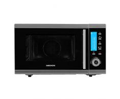 MEDION MD 15501 4 in 1 Mikrowelle mit Grill (25 Liter, 900 Watt, 1100 Watt Grill, 2500 Watt Heißluft, 10 Automatik-Programme) silber