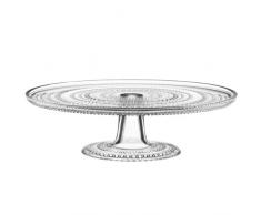 Iittala 005994 Kastehelmi Kuchenplatte mit Fuss, klar, 315 mm