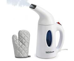 TEQStone Dampfglätter Steamer Reisebügeleisen, Dampfbürste Mini Bügeleisen für Kleidung, 1 Minute Schnell Aufheizen, mit Hitzebeständigem Handschuh