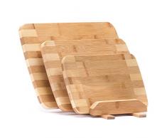 GOODS+GADGETS Bambus Schneidebretter 3er Set Servierbretter Küchenbrett Brotbrett; klingenschonend, antibakteriell
