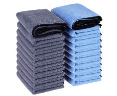 Wemk Mikrofasertücher, 20 Stück Mikrofaser Reinigungstücher, 260GSM, Extrem Weicher, Fusselfreie Poliertücher für die Pflege von Auto, Motorrad und Haushalt, 30x40cm(12 x 16)