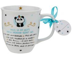 Hope und Gloria 46252 Kaffee-Tasse mit Panda und Spruch Falls es dir heute noch niemand gesagt hat, Porzellan, 40 cl