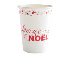 Santex Becher, mit Fröhlichem Weihnachtsmotiv, Rot und Weiß (x10) REF/5887