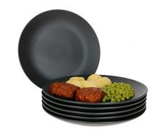 MamboCat Leopard Lampart Nero 6-TLG. Essteller Set Schwarz I Speiseteller I Ø 27 cm I Steingut