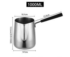 DFHTR Milchkännchen Kaffeetasse Aus Edelstahl 304 Mit Langem Griff, Eingedickte Kaffeetasse, Milchschaumkrug Zur Kaffeezubereitung, Milchschaumtopf