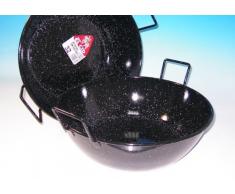 Tiefe Pfanne aus Spanien, D=38cm, Stahl emailliert 8,4Liter, Tiefe Schüssel, Paella