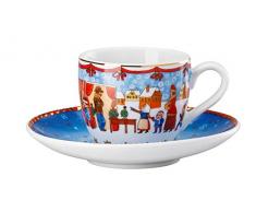 Hutschenreuther 02476-727312-14715 Espressotasse 2-teilig Weihnachtsmarkt 0,08 l / 12 cm Tasse, Espresso-Untertasse, Porzellan