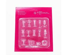 Odoria 1/12 Miniatur 14 Stück Eisschale Eisbecher Cocktail Gläser Puppenhaus Dekoration Zubehör