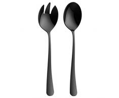TankerStreet Salatbesteck Set Edelstahl Salatlöffel 410 - Schwarz