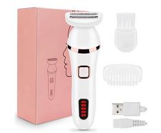 Etmury Rasierer für Damen und Männer, USB Wiederaufladbare Tragbare Schmerzfreie Haarentfernung, Sensor Rasierer Nass und Trocken mit LED-Licht Für Körper, Gesicht & Achseln