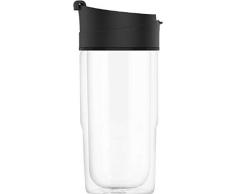 SIGG Nova Thermobecher (0.37 L), schadstofffreier und isolierter Kaffeebecher, auslaufsicherer Coffee to go Becher aus hitzebeständigem Glas