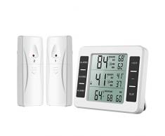 [Neue Version] ORIA Kühlschrank Thermometer Gefrierschrank Thermometer, Kühlschrankthermometer Innen und Außen Thermometer mit 2 Sensoren, Temperatur Alarm, MIN / MAX, Temperaturtrendanzeige Pfeil